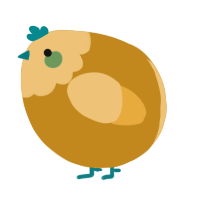 A ochre and honey chicken with a head pattern