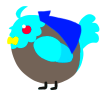 A grey and sea chicken with a head pattern