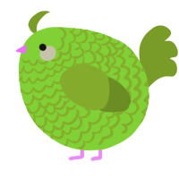 A grass and chartreuse chicken with a lace pattern