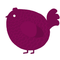 A wine chicken with a lace pattern