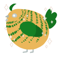 A honey and leaf chicken with a bar pattern