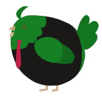 A sable and leaf chicken with a head pattern