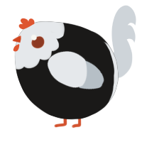 A sable and mist chicken with a head pattern