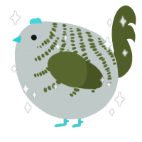 A silver and olive chicken with a half-bar pattern