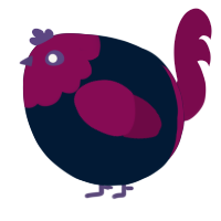 A tumblr and wine chicken with a head pattern