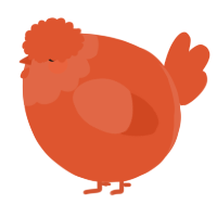 A vermilion chicken with a head pattern