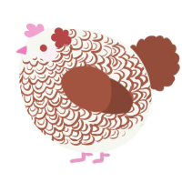 A white and russet chicken with a double-lace pattern