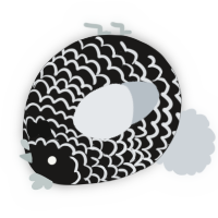 A sable and mist chicken with a lace pattern