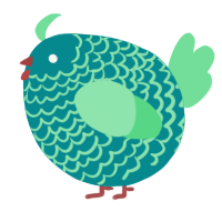 A teal and spring chicken with a lace pattern