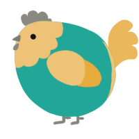 A turquoise and honey chicken with a head pattern