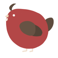 A red and bark chicken