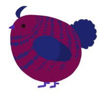 A wine and navy chicken with a bar pattern