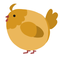 A honey and ochre chicken with a head pattern