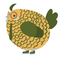 A honey and olive chicken with a lace pattern