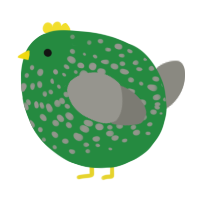 A viridian and ash chicken with a speckle pattern