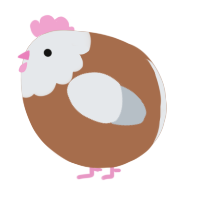 A brown and mist chicken with a head pattern