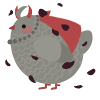 A ash chicken with a lace pattern