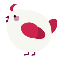 A white and crimson chicken