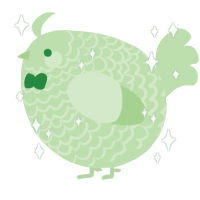 A gluppy chicken with a lace pattern