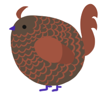 A bark and russet chicken with a lace pattern