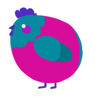 A fuchsia and sea chicken with a head pattern