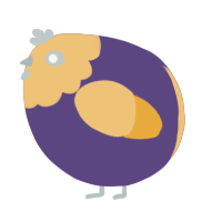 A overcast and honey chicken with a head pattern