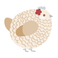 A cream and beige chicken with a lace pattern