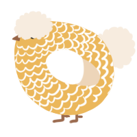 A honey and cream chicken with a lace pattern