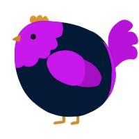A tumblr and amethyst chicken with a head pattern