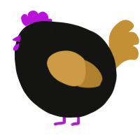 A black and gold chicken