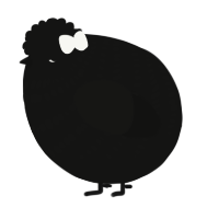 A black chicken with a bar pattern