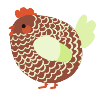 A russet and apple chicken with a lace pattern
