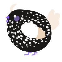 A sable and cream chicken with a speckle pattern