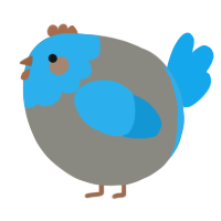A ash and sky chicken with a head pattern
