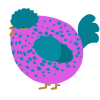 A orchid and sea chicken with a speckle pattern