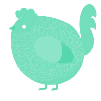 A mint chicken with a double-lace pattern
