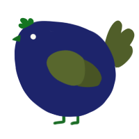 A navy and olive chicken