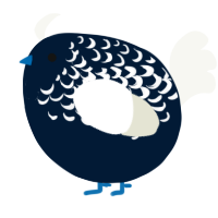 A tumblr and white chicken with a half-lace pattern