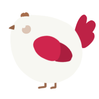A white and crimson chicken
