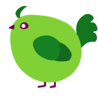 A grass and leaf chicken