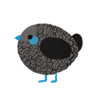 A grey and sable chicken with a double-lace pattern