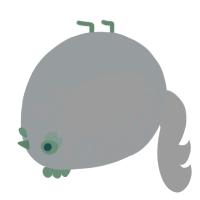 A mist and white chicken with a half-lace pattern