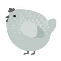 A silver chicken with a half-lace pattern