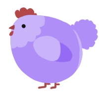 A lilac chicken with a head pattern