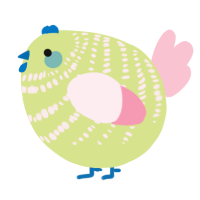 A lemon and rose chicken with a bar pattern