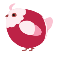 A crimson and rose chicken with a head pattern