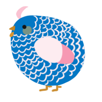 A sapphire and rose chicken with a lace pattern