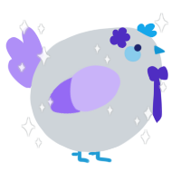 A mist and lilac chicken