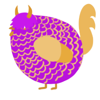 A amethyst and honey chicken with a lace pattern