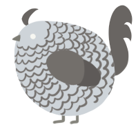 A mist and grey chicken with a lace pattern